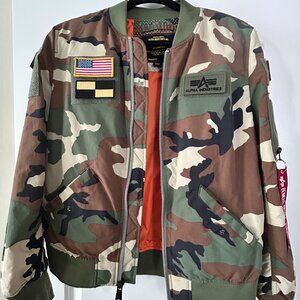 Alpha Industries Camo Bomber Jacket – Military Style